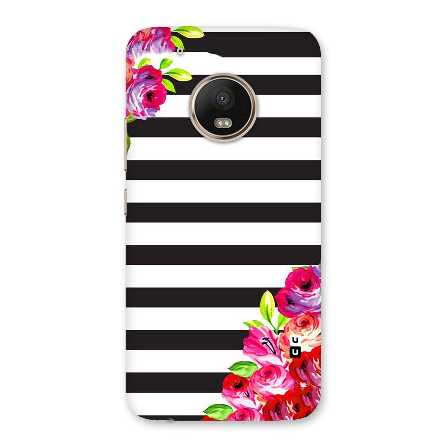 Floral Stripes Back Case for Moto G5 Plus