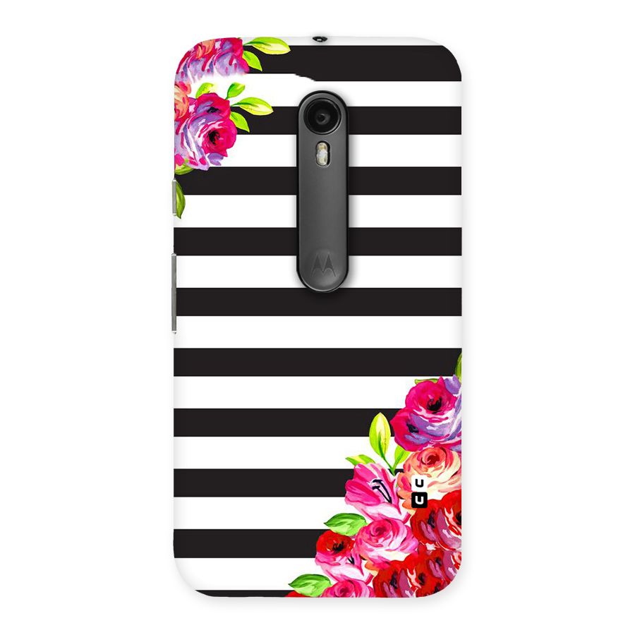 Floral Stripes Back Case for Moto G Turbo
