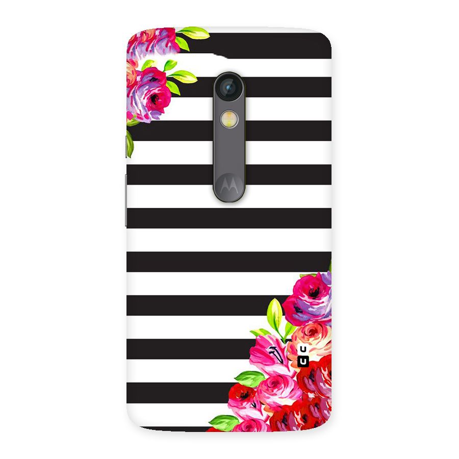 Floral Stripes Back Case for Moto X Play