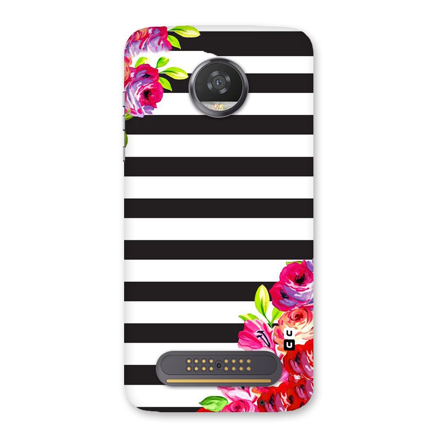Floral Stripes Back Case for Moto Z2 Play