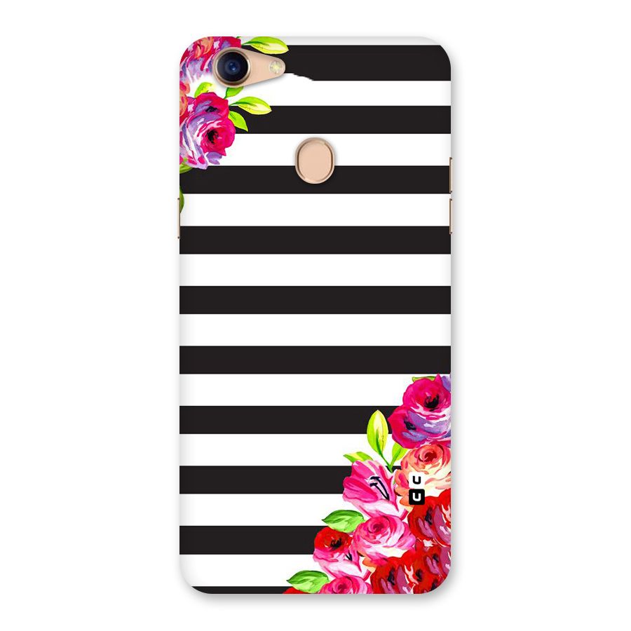 Floral Stripes Back Case for Oppo F5