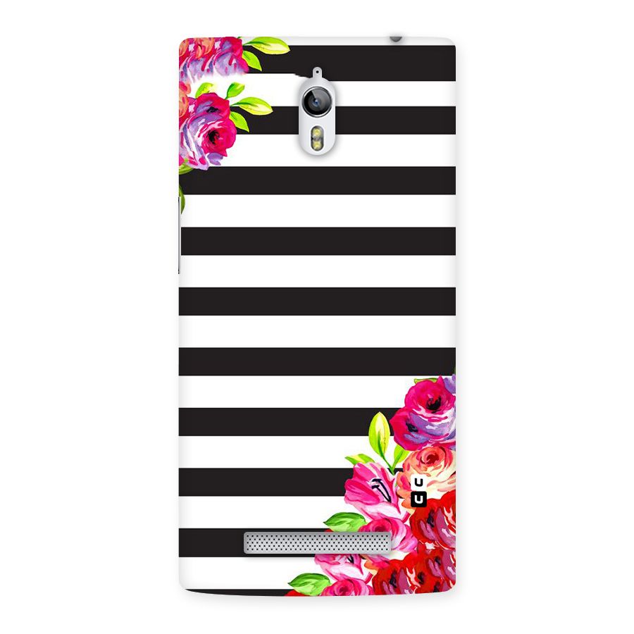 Floral Stripes Back Case for Oppo Find 7