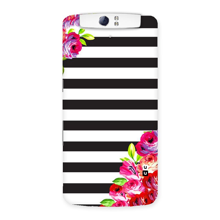 Floral Stripes Back Case for Oppo N1