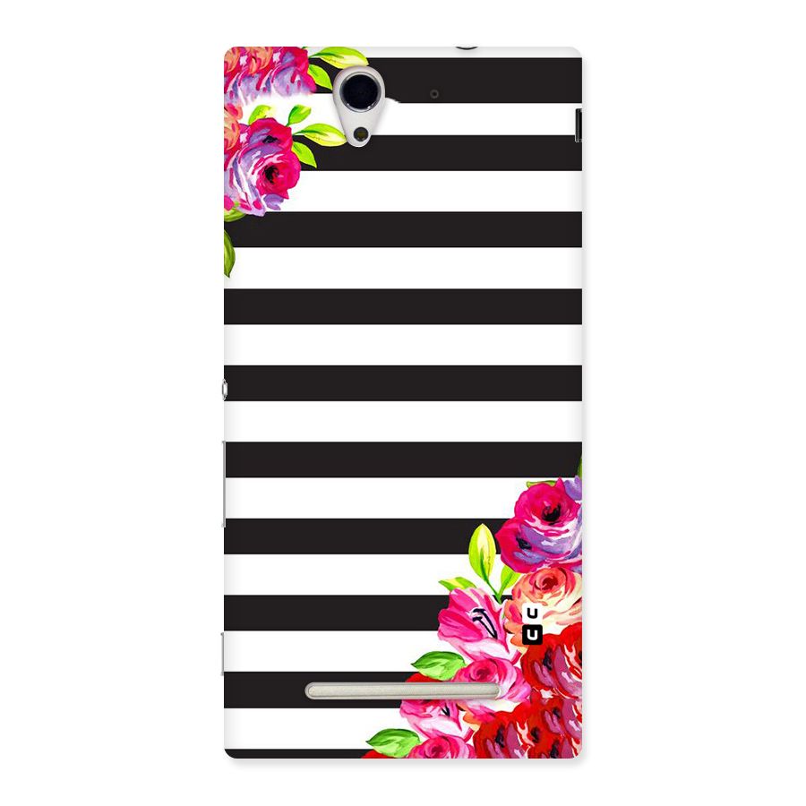 Floral Stripes Back Case for Sony Xperia C3