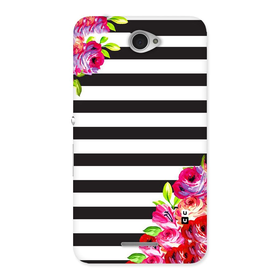 Floral Stripes Back Case for Sony Xperia E4