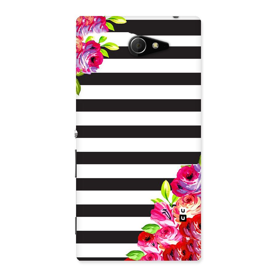 Floral Stripes Back Case for Sony Xperia M2