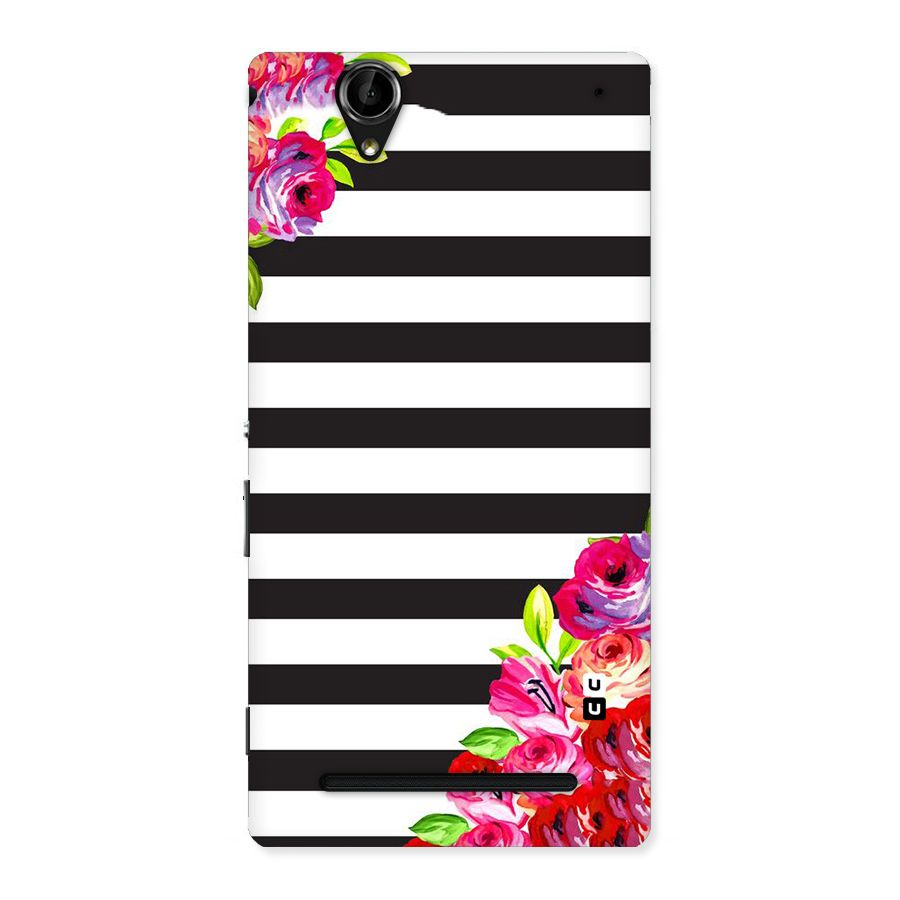 Floral Stripes Back Case for Sony Xperia T2