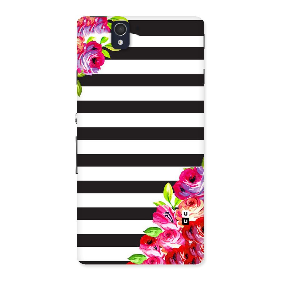 Floral Stripes Back Case for Sony Xperia Z