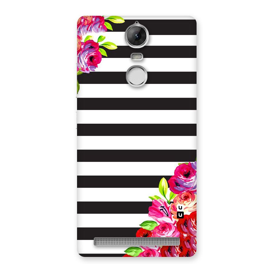 Floral Stripes Back Case for Vibe K5 Note