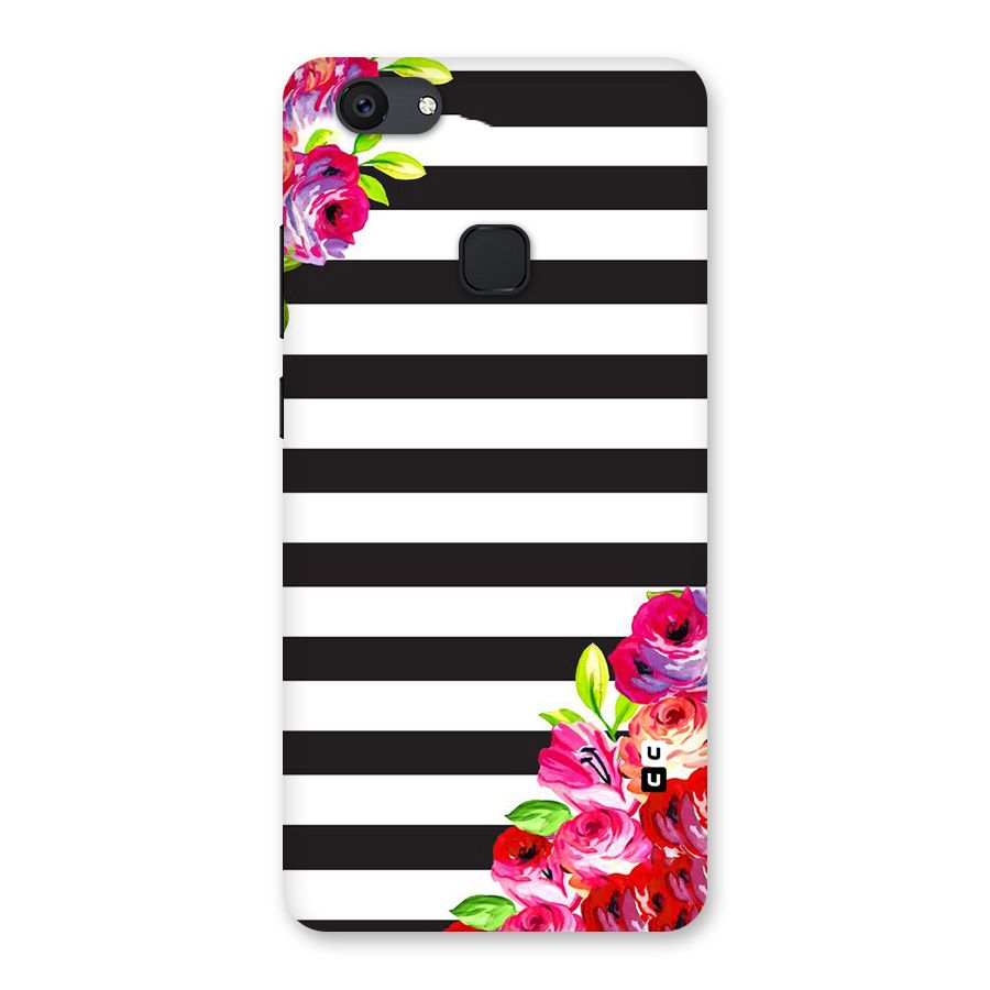 Floral Stripes Back Case for Vivo V7 Plus