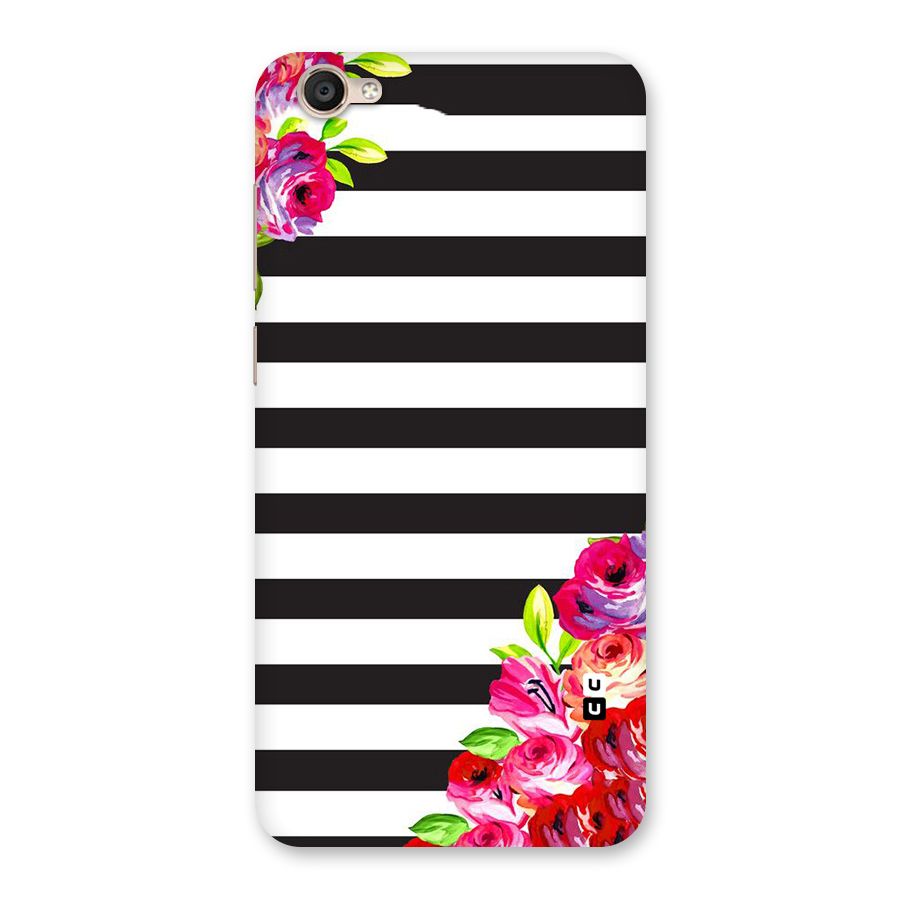 Floral Stripes Back Case for Vivo Y55L