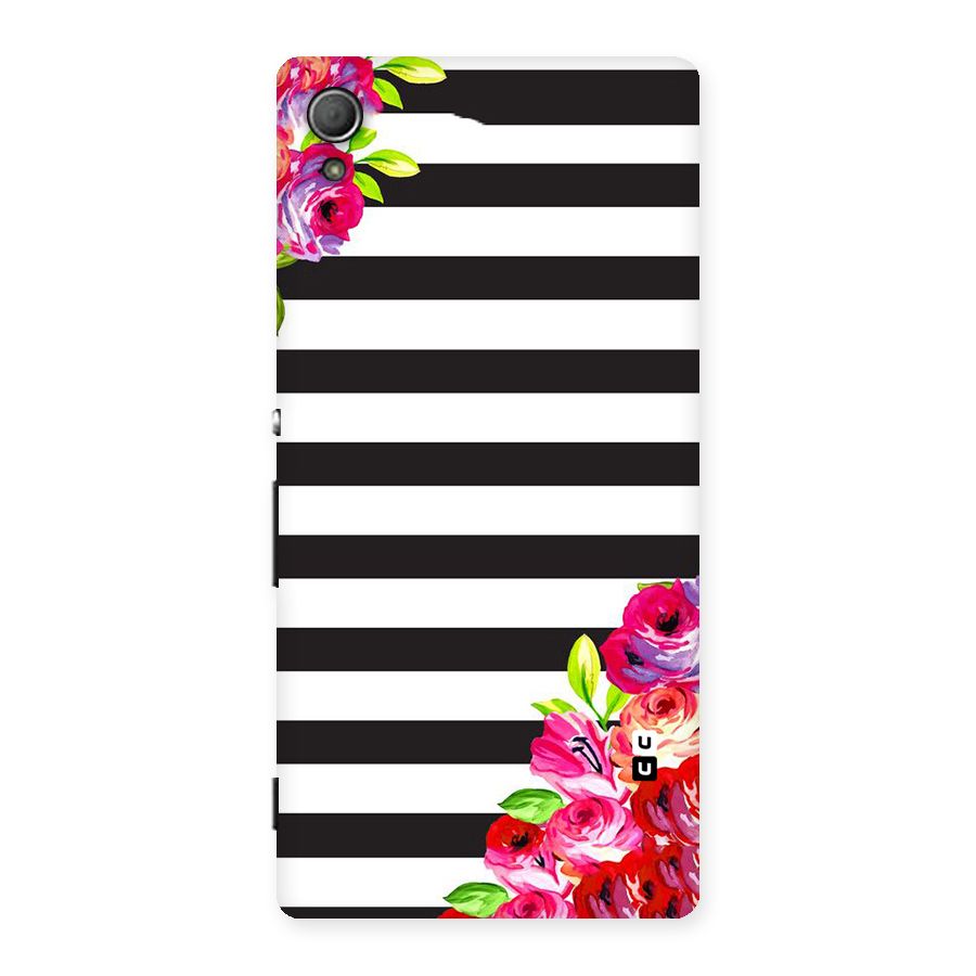 Floral Stripes Back Case for Xperia Z4