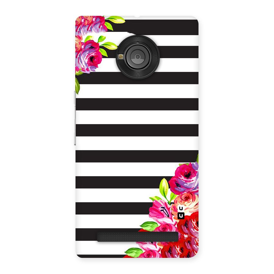 Floral Stripes Back Case for Yu Yunique