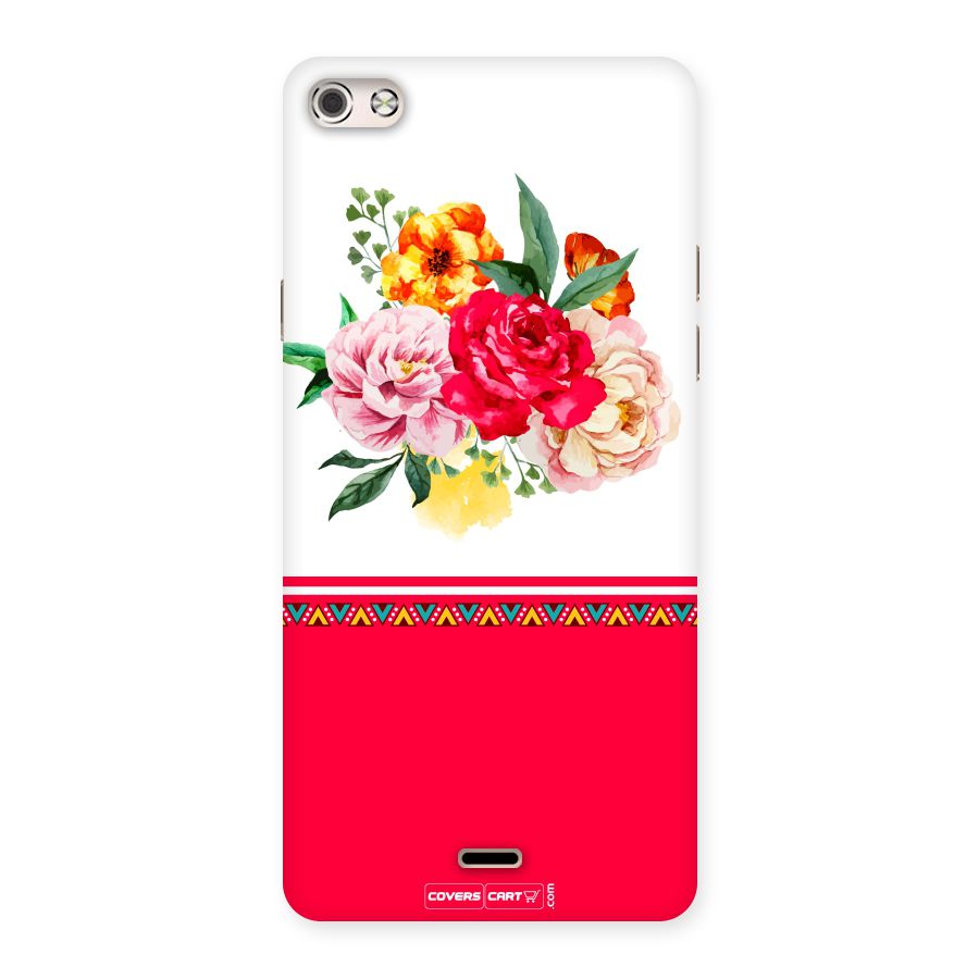 Flower Fusion Back Case for Micromax Canvas Silver 5
