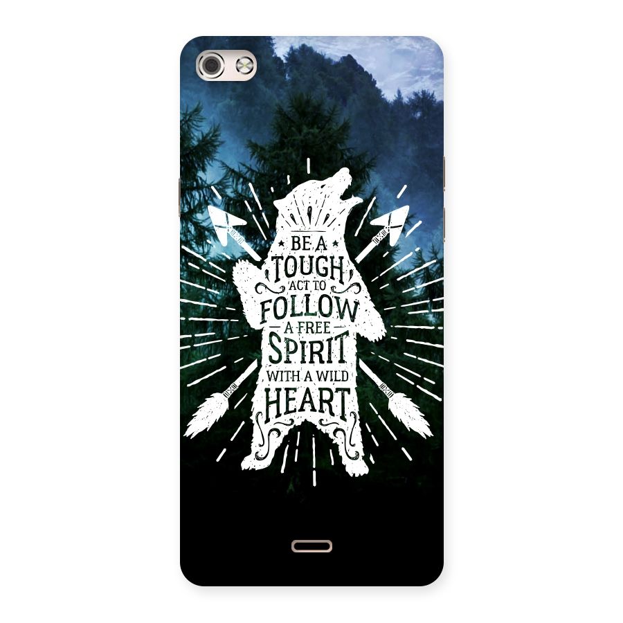 Follow Spirit Heart Back Case for Micromax Canvas Silver 5