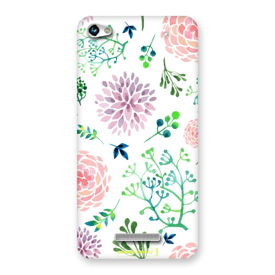 Fresh Floral Back Case for Canvas Hue 2 A316