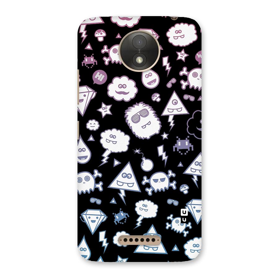 Funny Faces Back Case for Moto C Plus