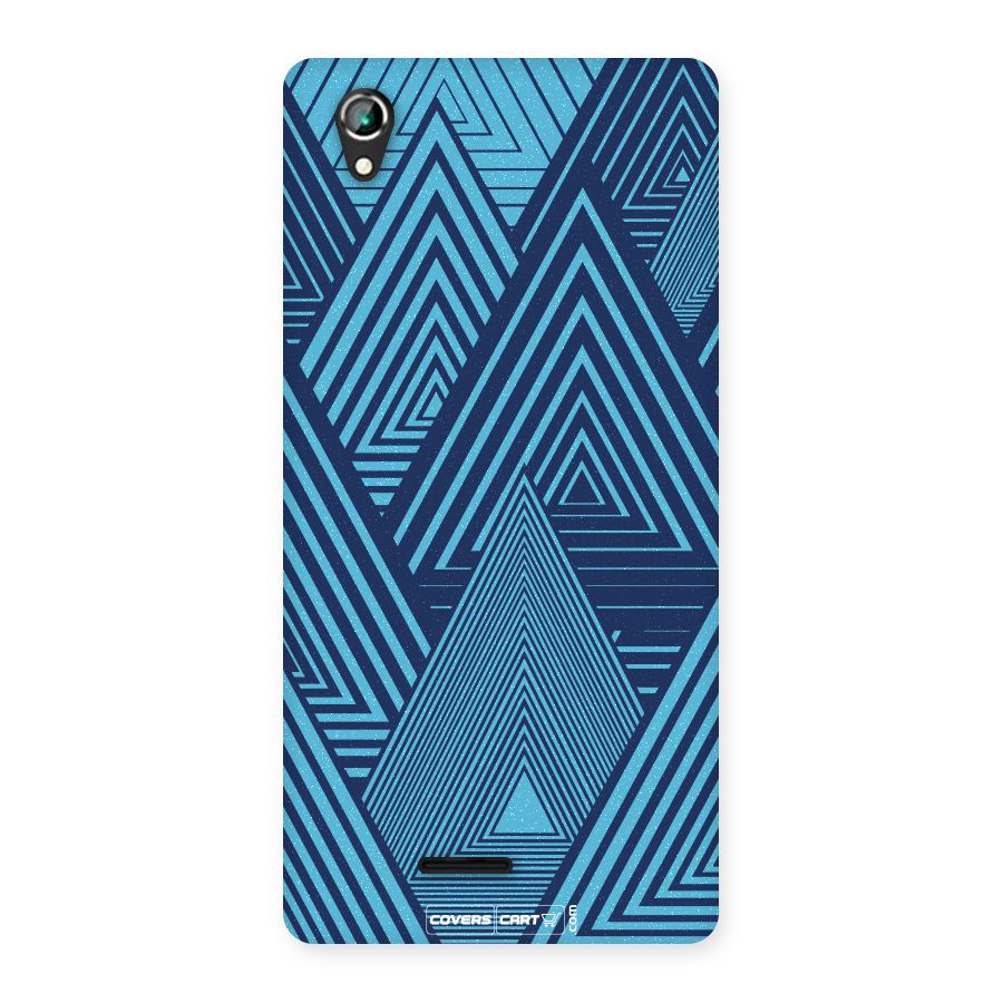 Geometric Blue Print Back Case for Lava Iris 800