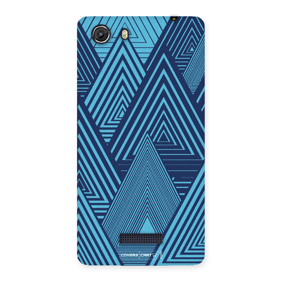 Geometric Blue Print Back Case for Micromax Unite 3