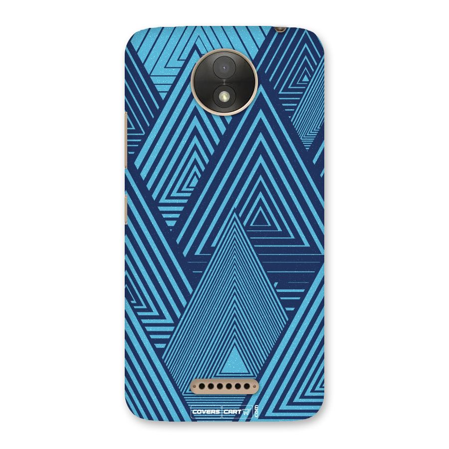 Geometric Blue Print Back Case for Moto C Plus