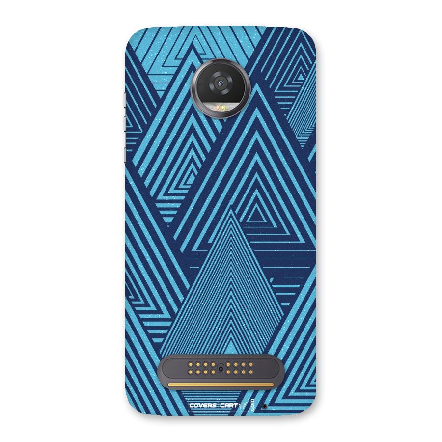 Geometric Blue Print Back Case for Moto Z2 Play