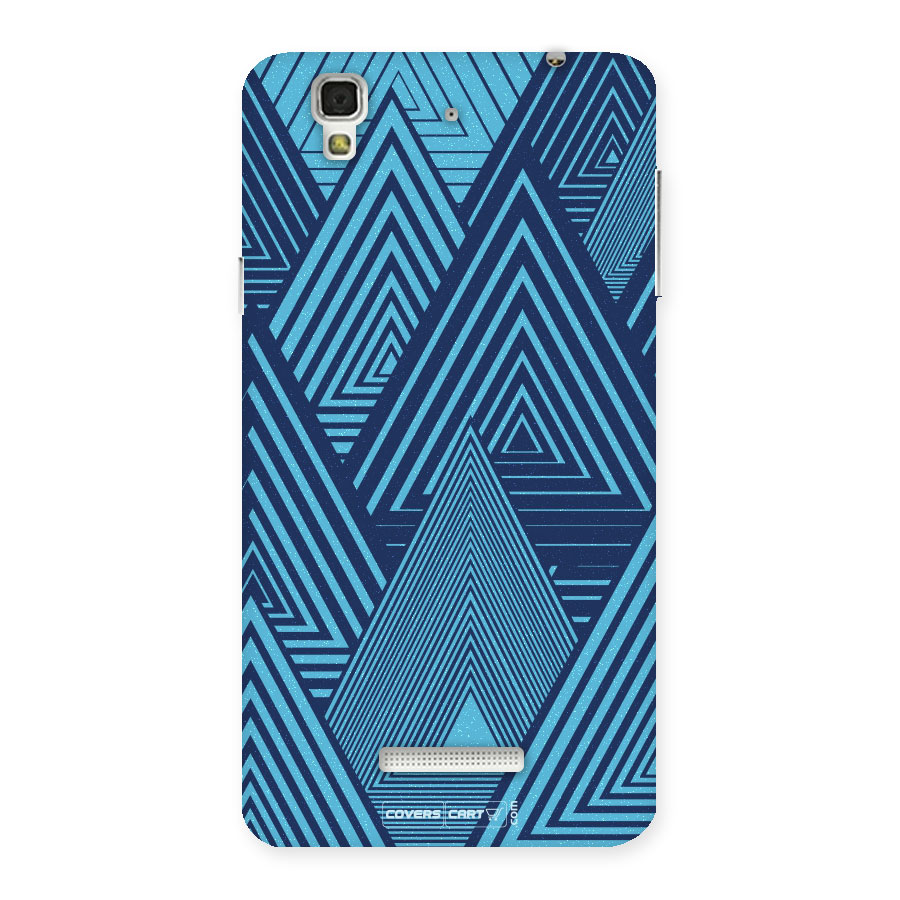 Geometric Blue Print Back Case for Yu Yureka