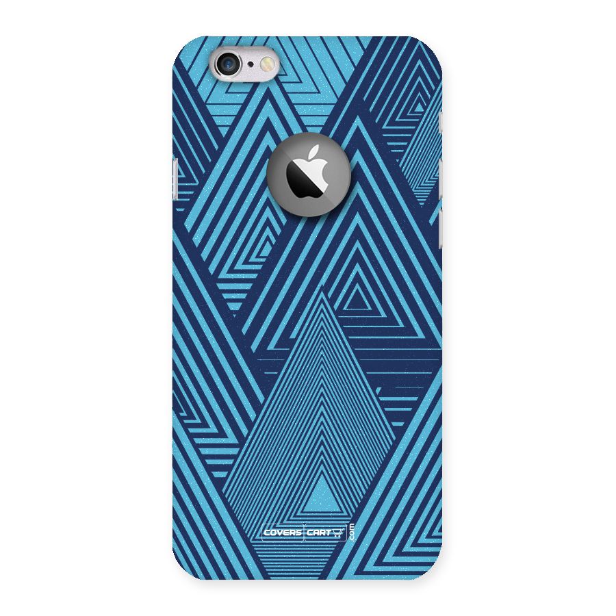 Geometric Blue Print Back Case for iPhone 6 Logo Cut