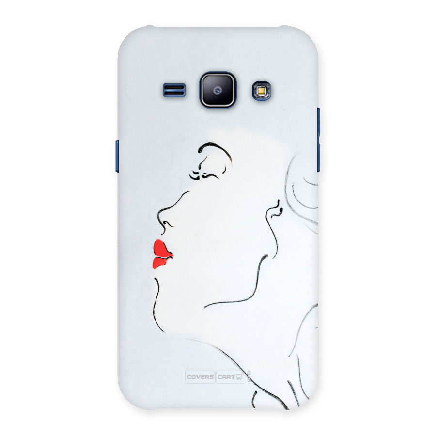 Girl in Red Lipstick Back Case Back Case for Galaxy J1