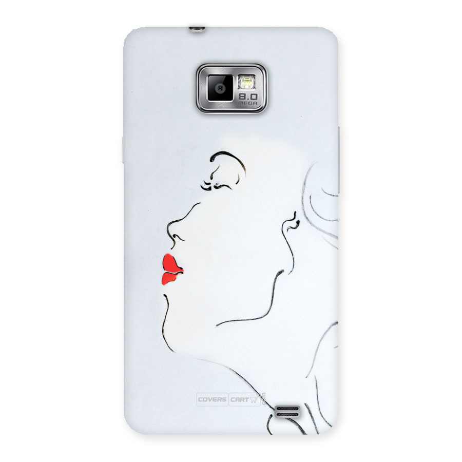 Girl in Red Lipstick Back Case Back Case for Galaxy S2