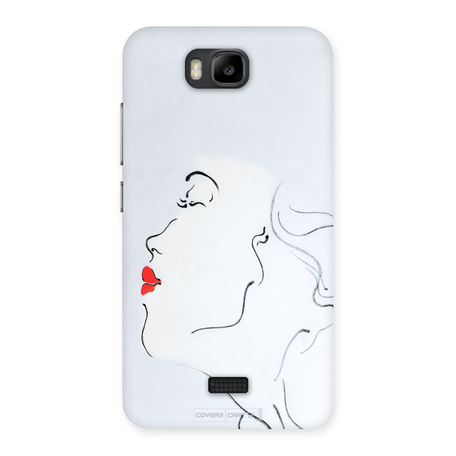 Girl in Red Lipstick Back Case Back Case for Honor Bee