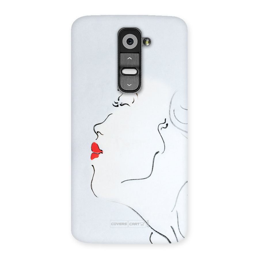 Girl in Red Lipstick Back Case Back Case for LG G2