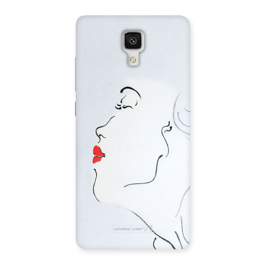 Girl in Red Lipstick Back Case Back Case for Mi4