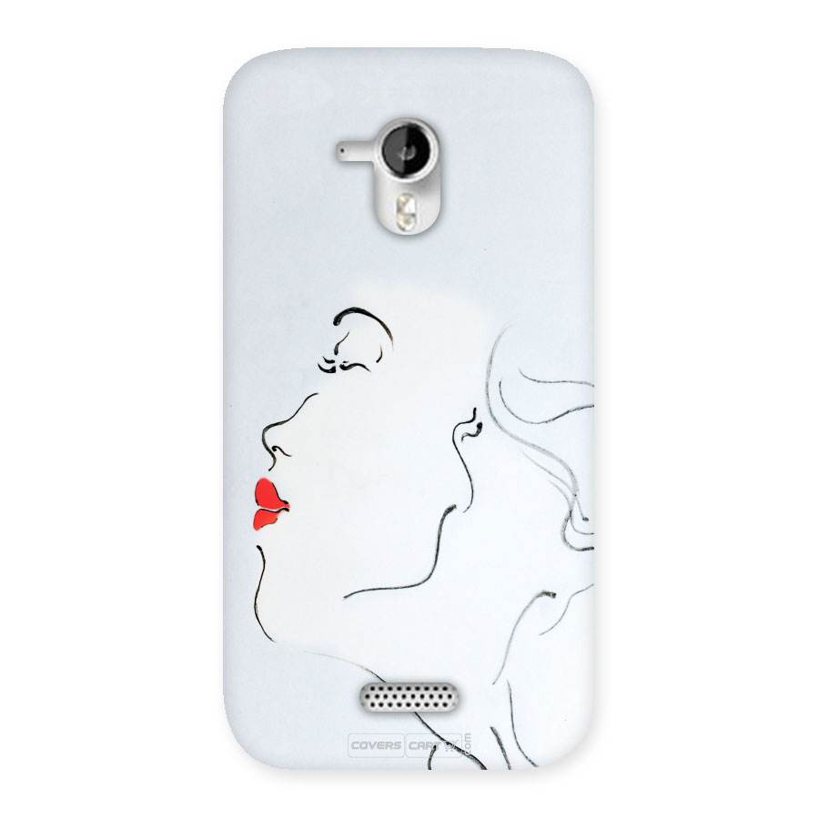 Girl in Red Lipstick Back Case Back Case for Micromax A116 Canvas HD