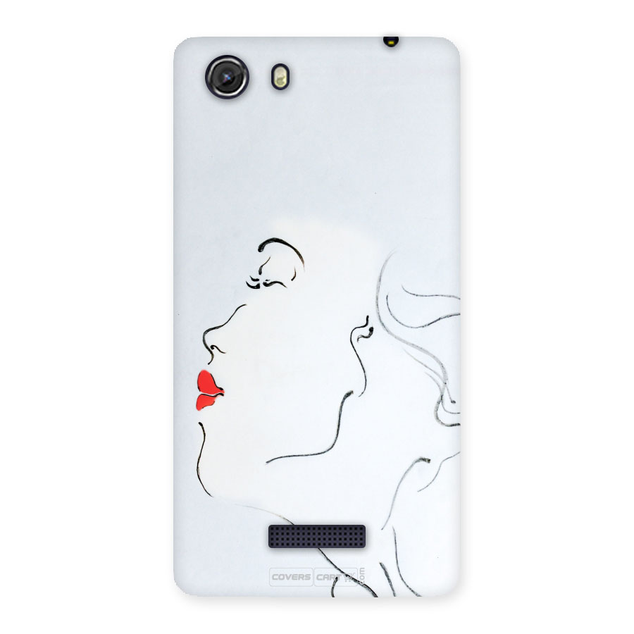 Girl in Red Lipstick Back Case Back Case for Micromax Unite 3