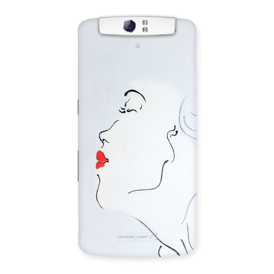 Girl in Red Lipstick Back Case Back Case for Oppo N1