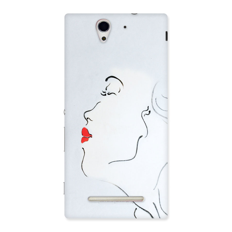 Girl in Red Lipstick Back Case Back Case for Xperia C3