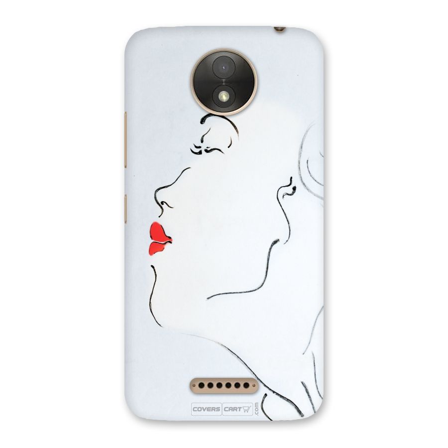 Girl in Red Lipstick Back Case for Moto C Plus