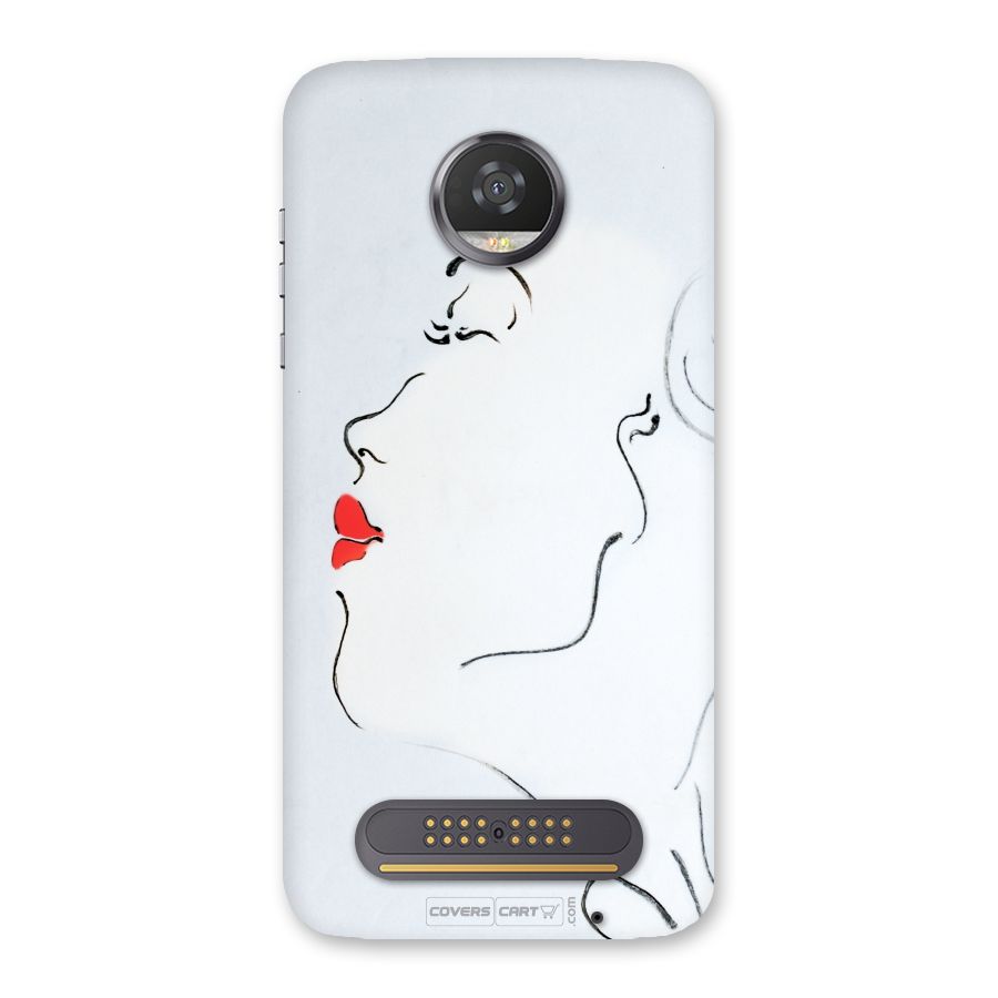 Girl in Red Lipstick Back Case for Moto Z2 Play
