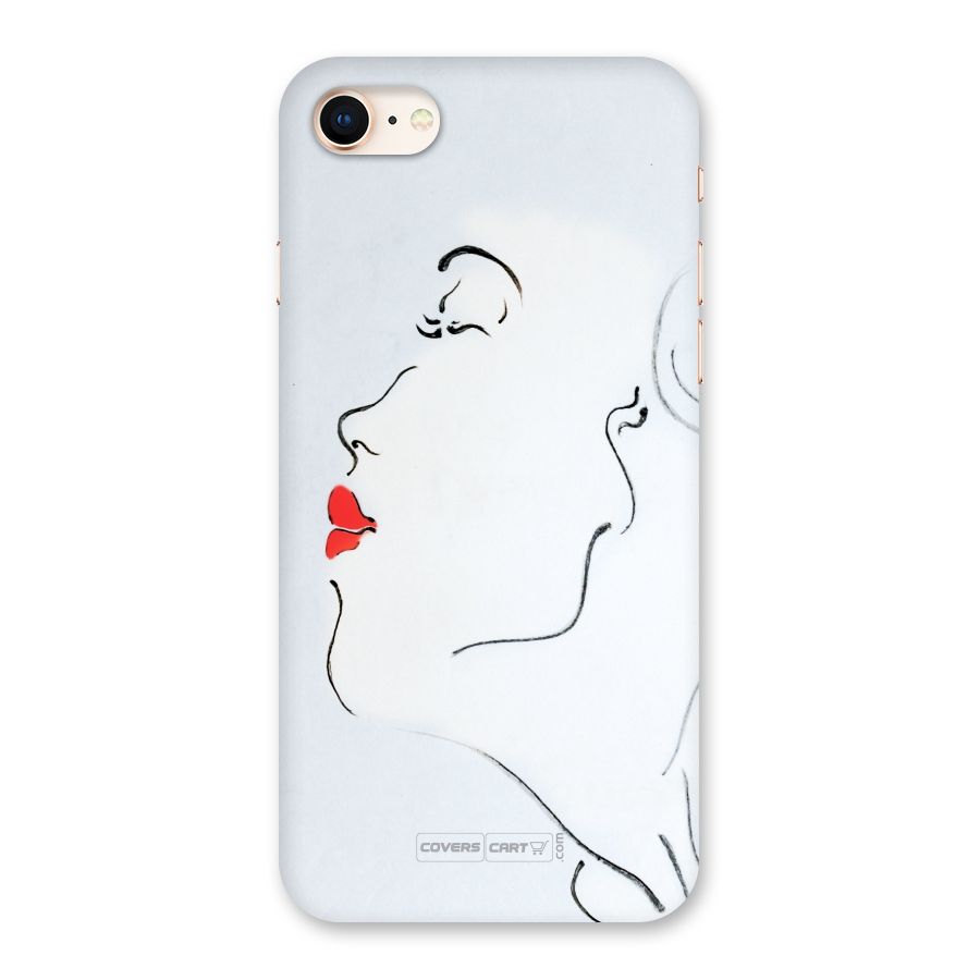 Girl in Red Lipstick Back Case for iPhone 8