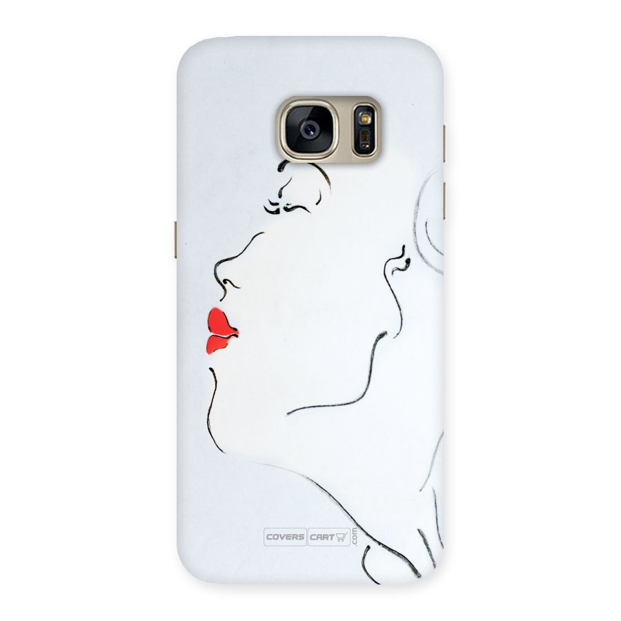 Girl in Red Lipstick Back Case Back Case for Galaxy S7