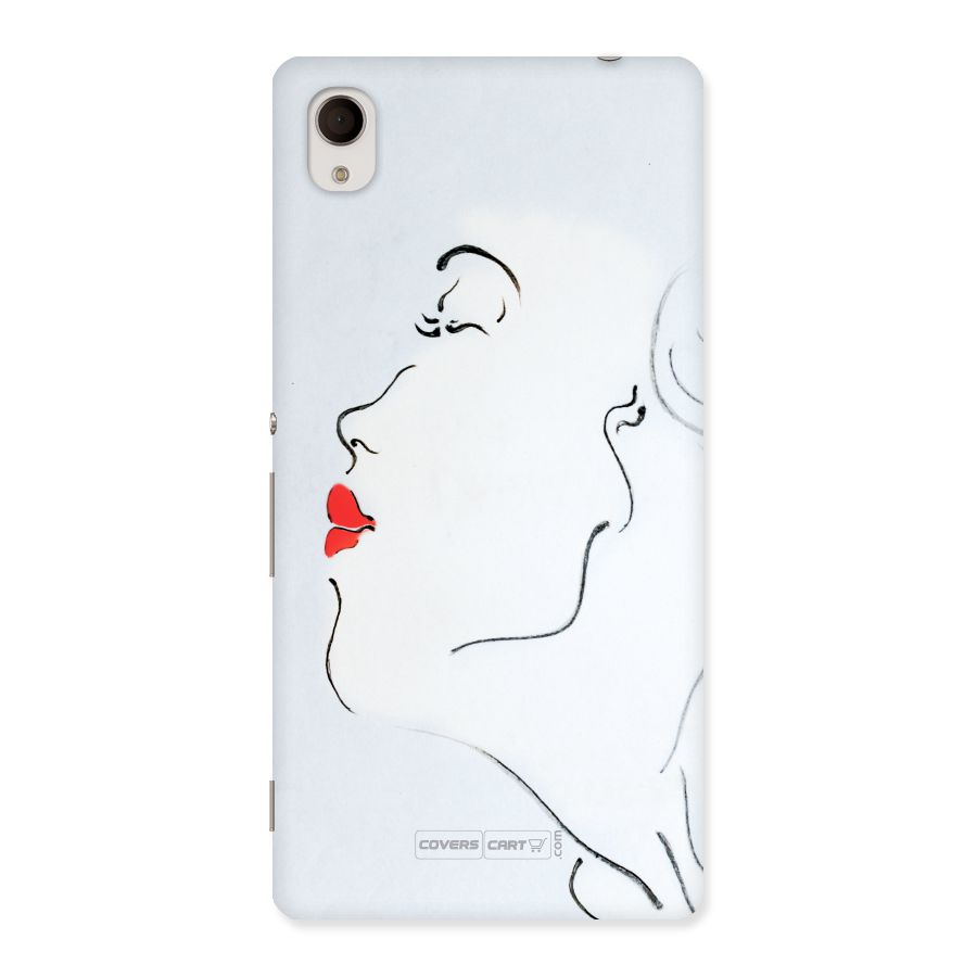 Girl in Red Lipstick Back Case Back Case for Xperia M4 Aqua