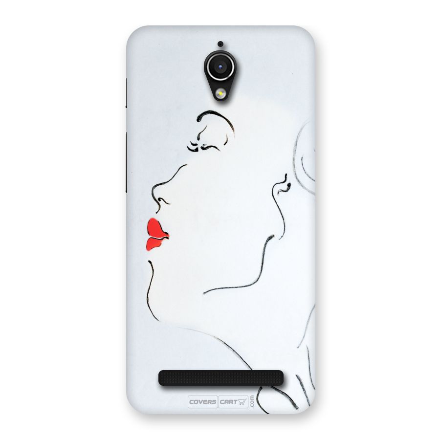Girl in Red Lipstick Back Case Back Case for Zenfone Go