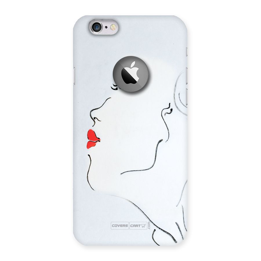 Girl in Red Lipstick Back Case Back Case for iPhone 6 Logo Cut