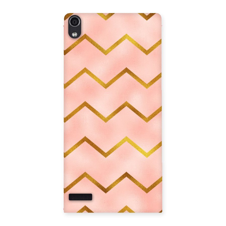 Gold Pink Pattern Back Case for Ascend P6