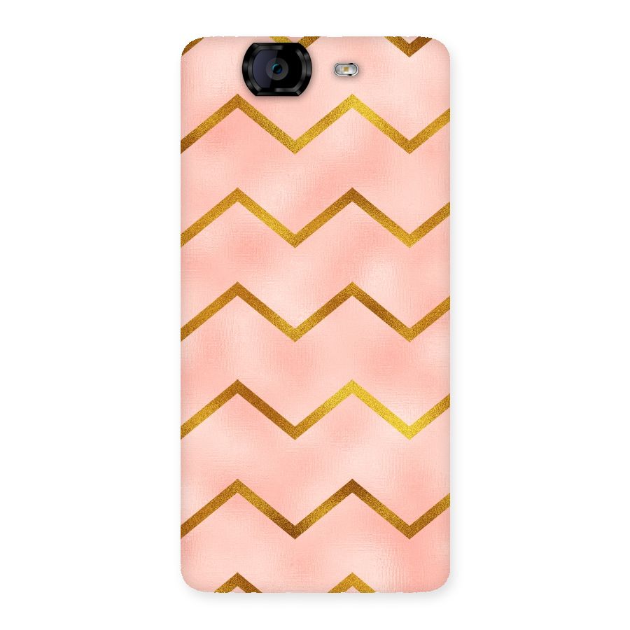 Gold Pink Pattern Back Case for Canvas Knight A350