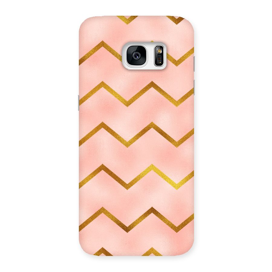 Gold Pink Pattern Back Case for Galaxy S7 Edge