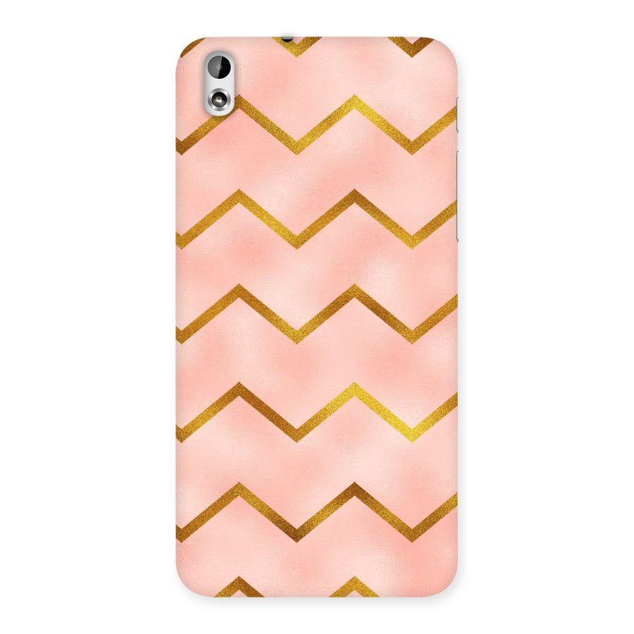 Gold Pink Pattern Back Case for HTC Desire 816g