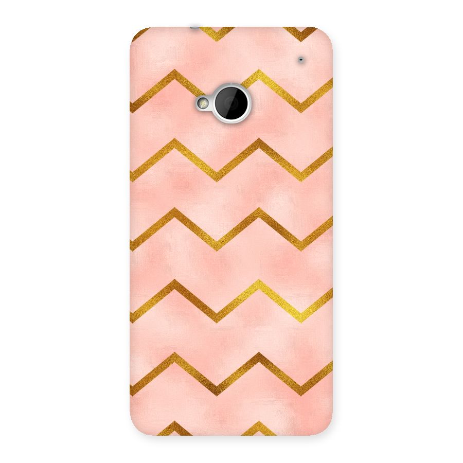 Gold Pink Pattern Back Case for HTC One M7