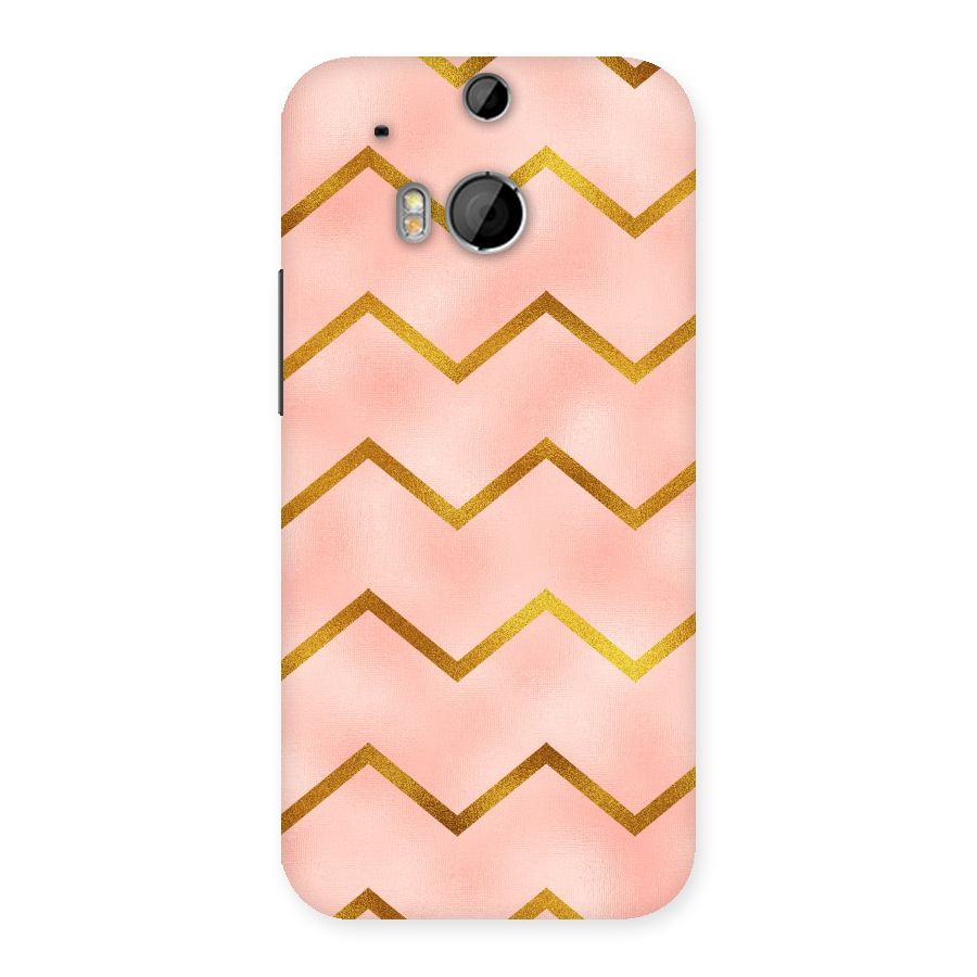 Gold Pink Pattern Back Case for HTC One M8