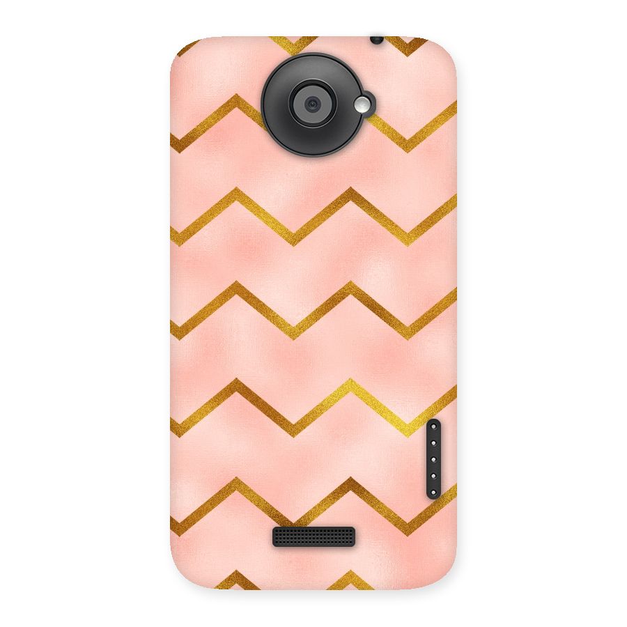 Gold Pink Pattern Back Case for HTC One X